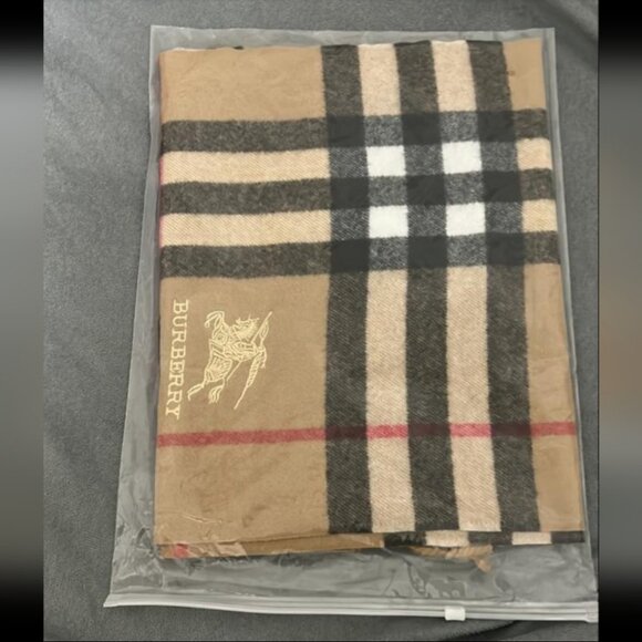 Classic Cashmere Burberry Scarf - Picture 4 of 4